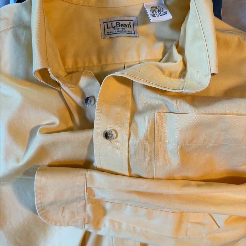 L.L. Bean Men's Soft Yellow Cotton Shirt